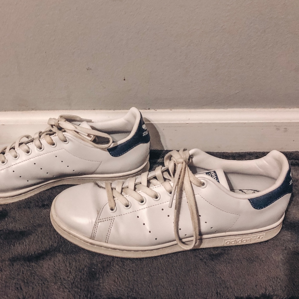 Navy and White Adidas Stan Smiths